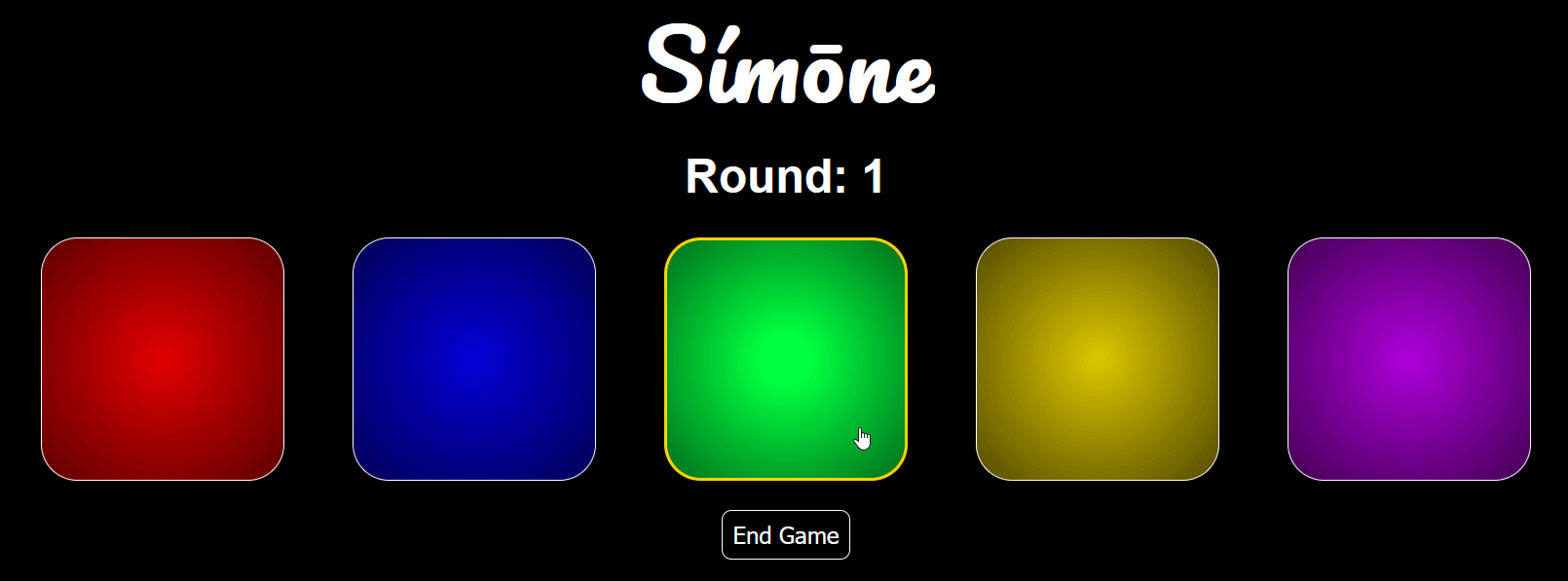 Arcade games simon screenshot